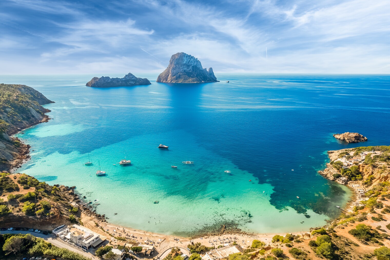 Vue aérienne sur l'île d'Ibiza