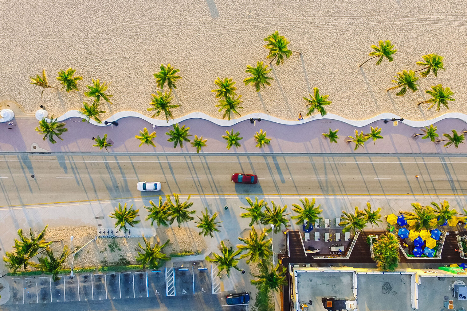 Vue du ciel de la plage de Miami