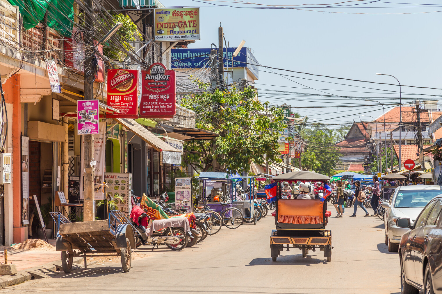 Rue de la ville Siem Reap au Cambodge
