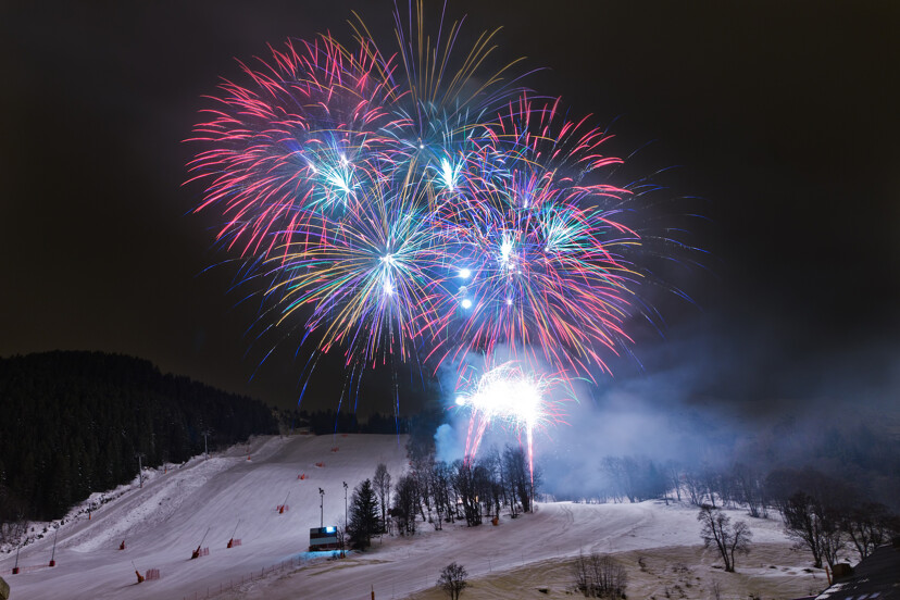 Feu d'artifice sur la station de ski de Méribel