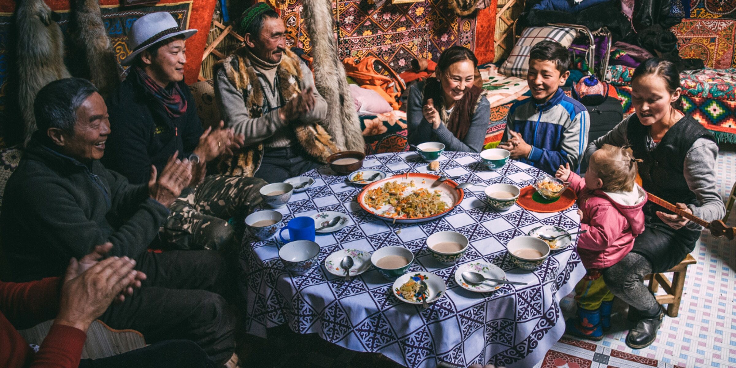 Soirée du réveillon dans une famille mongole