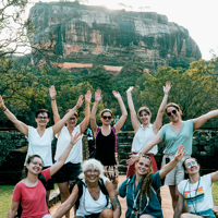 Au sommet du Rocher du Lion