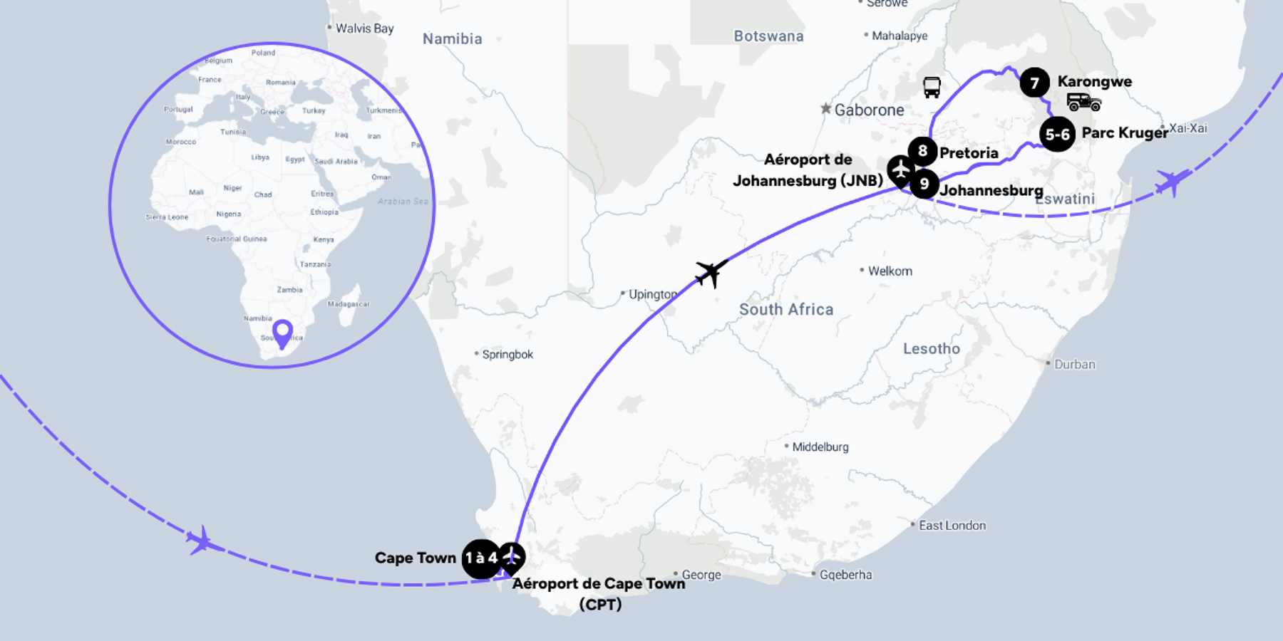 Carte du voyage