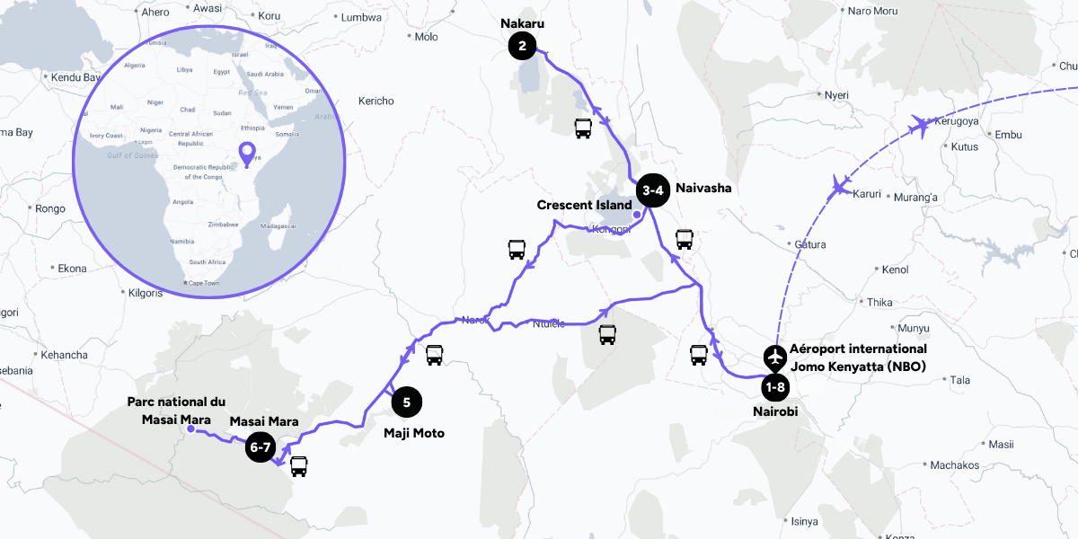 Carte du voyage