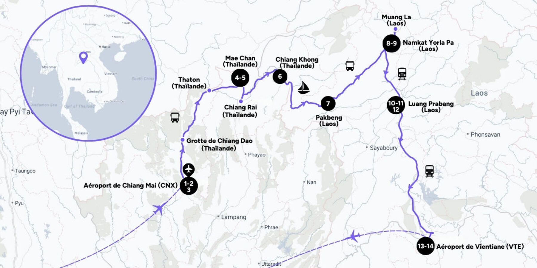 Carte du voyage