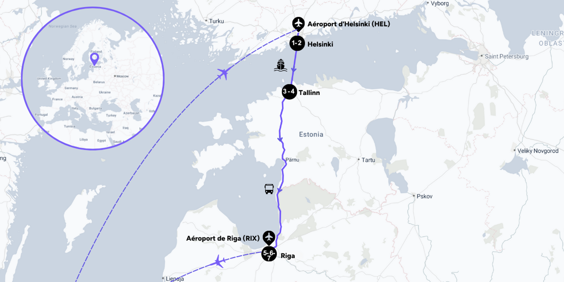 Carte du voyage