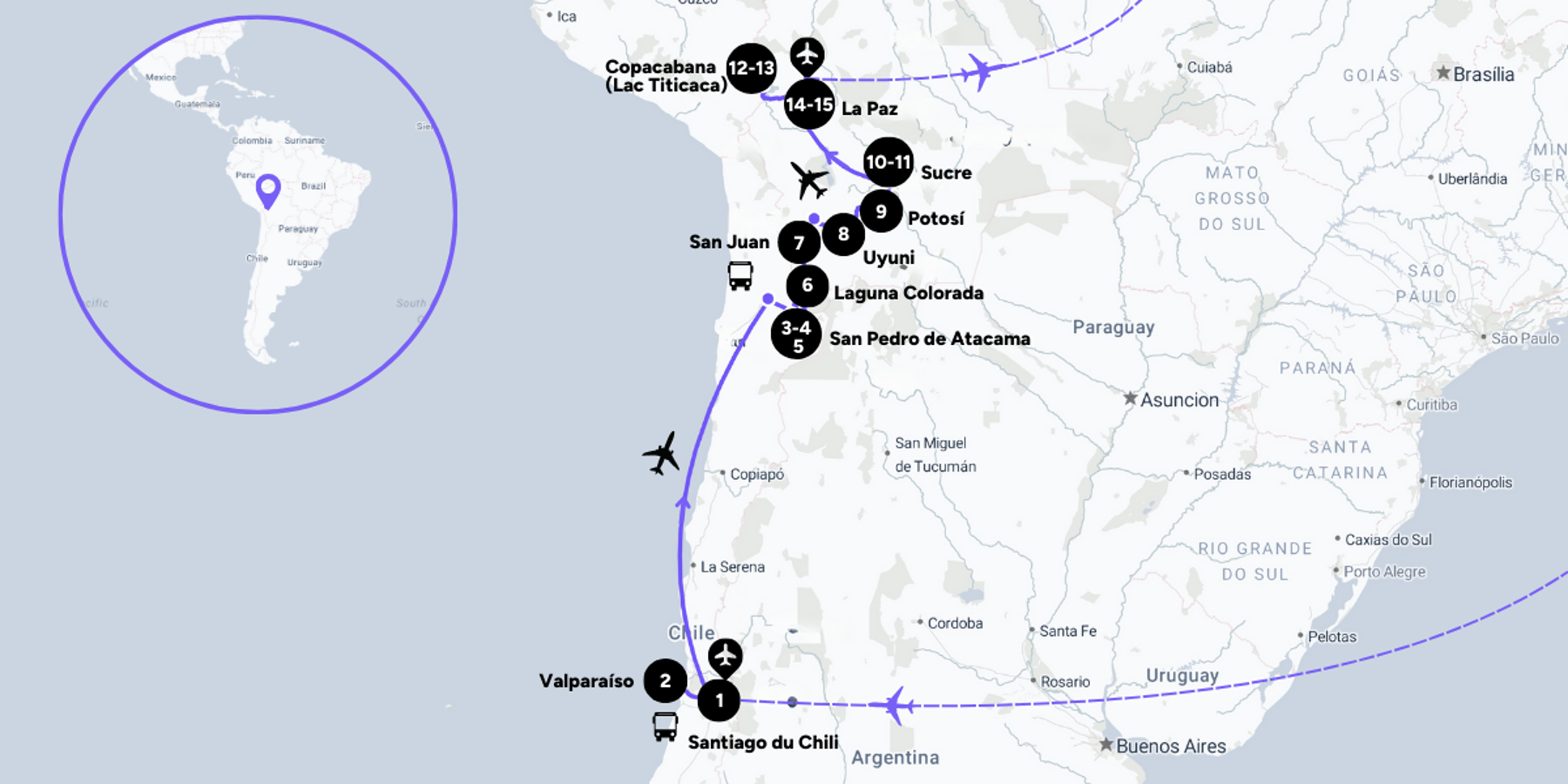Carte du voyage