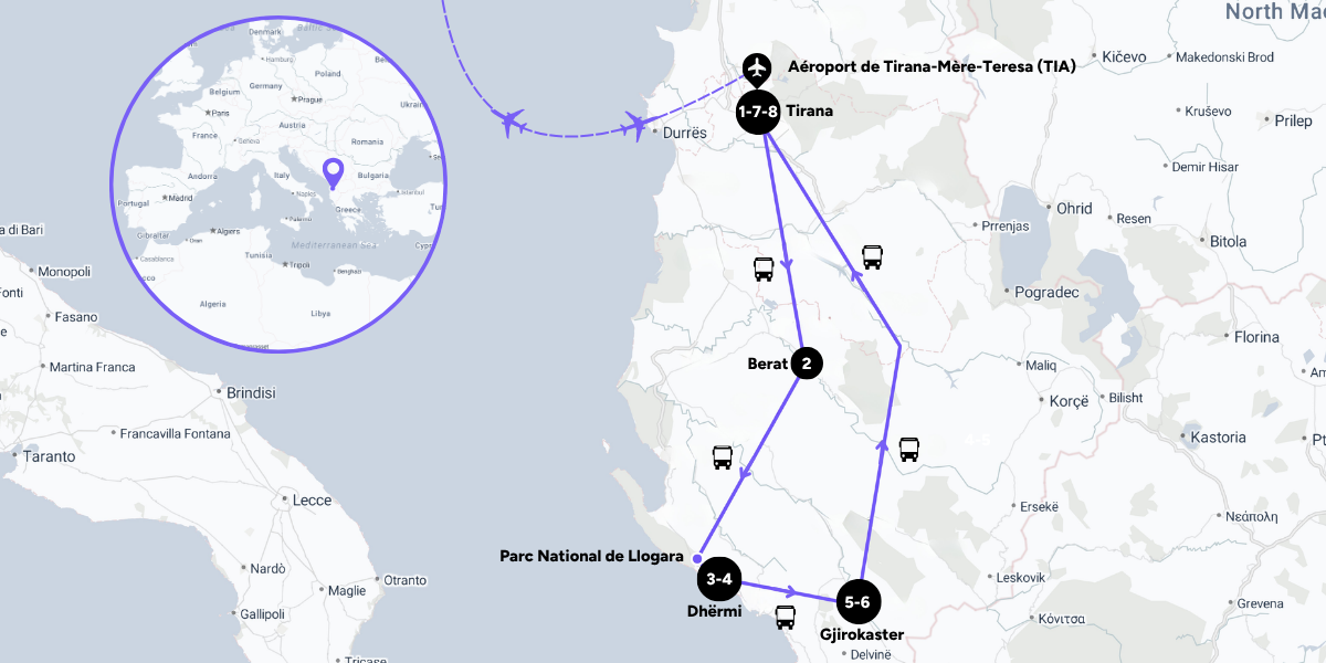 Carte du voyage