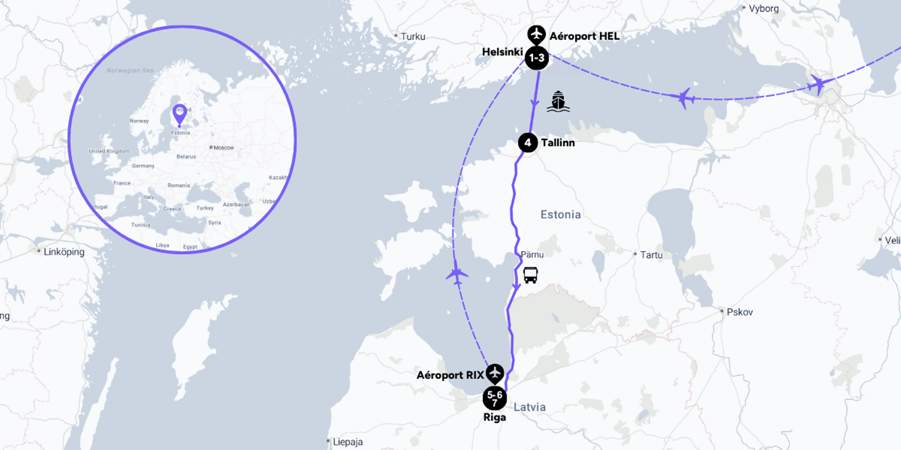 Carte du voyage