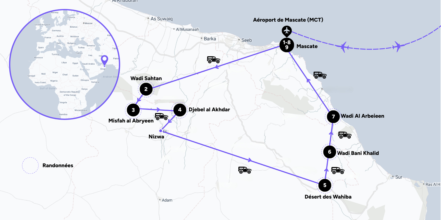 Carte du voyage