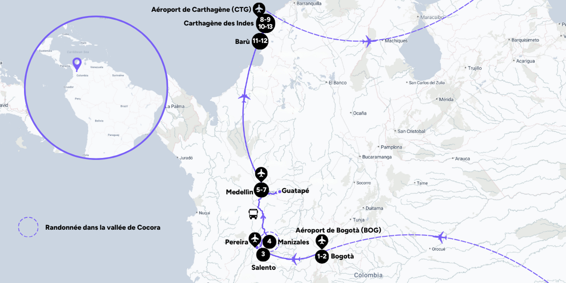 Carte du voyage