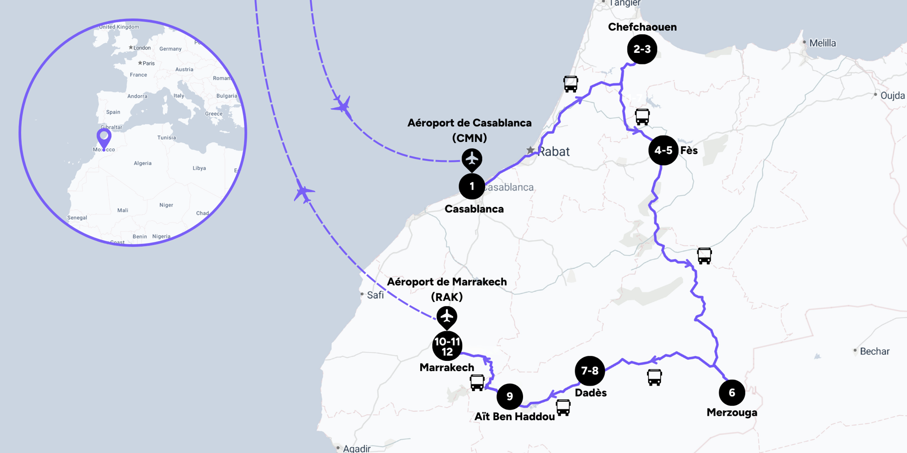 Carte du voyage