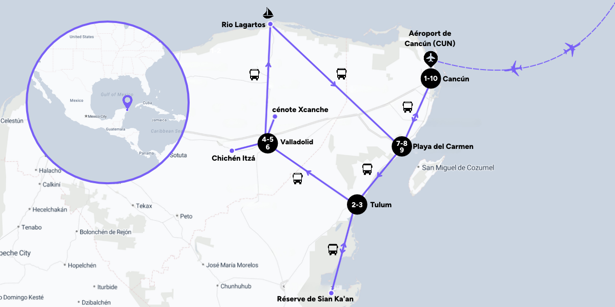 Carte du voyage