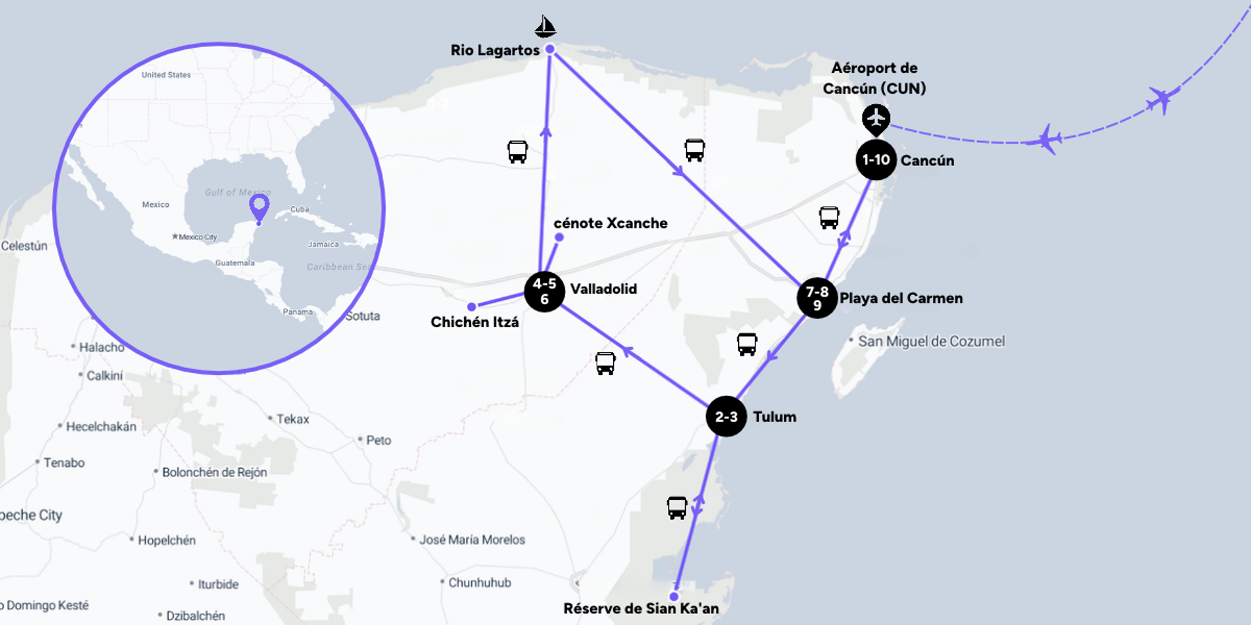 Carte du voyage