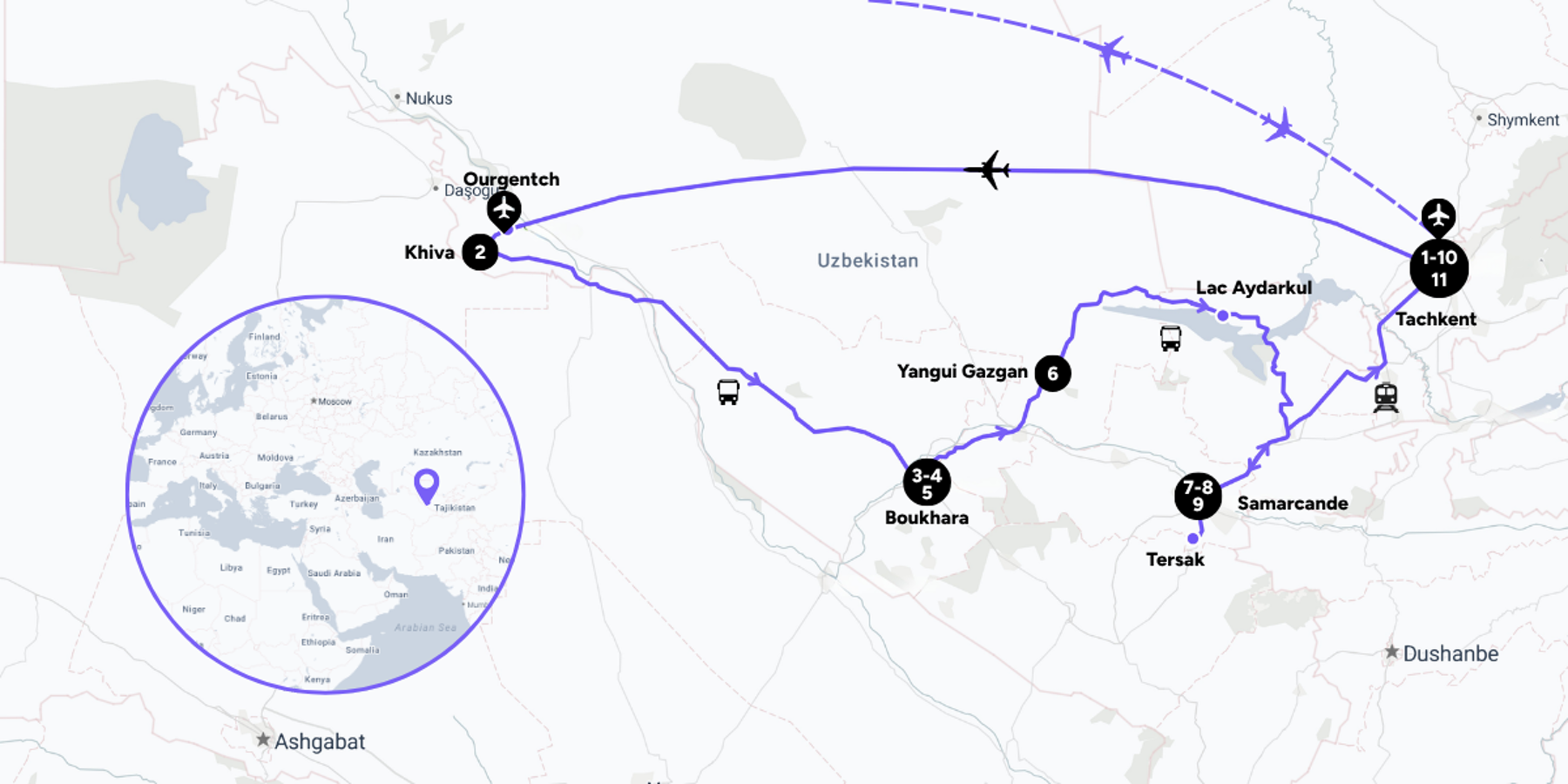Carte du voyage