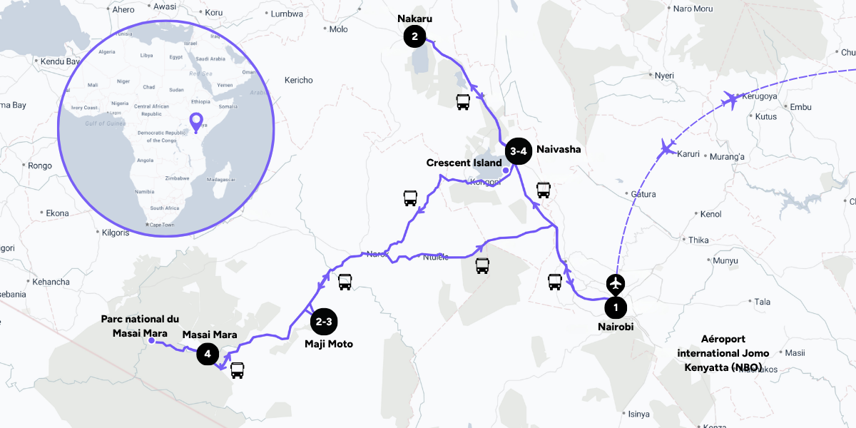 Carte du voyage