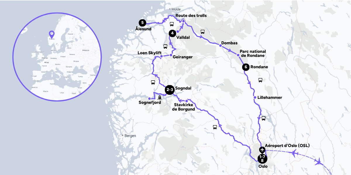 Carte du voyage