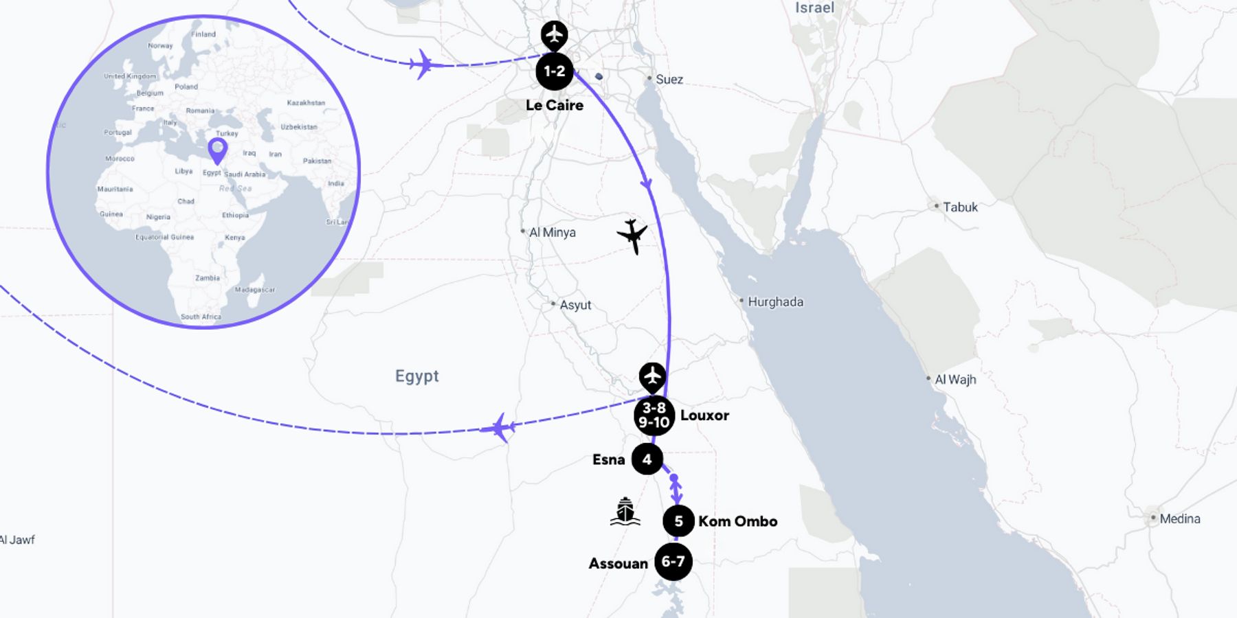 Carte du voyage