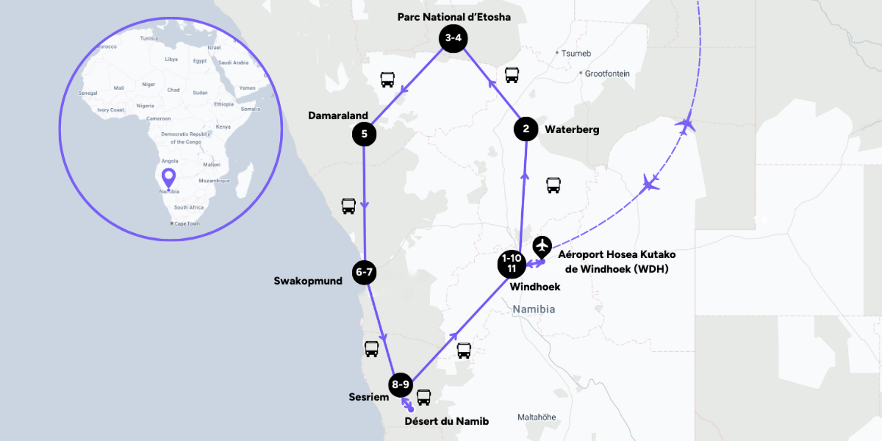 Carte du voyage