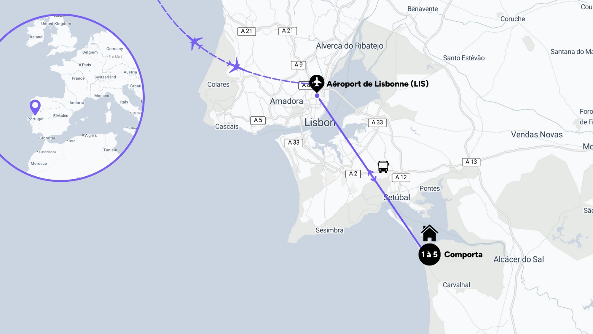 L'itinéraire de votre séjour bien-être à Comporta