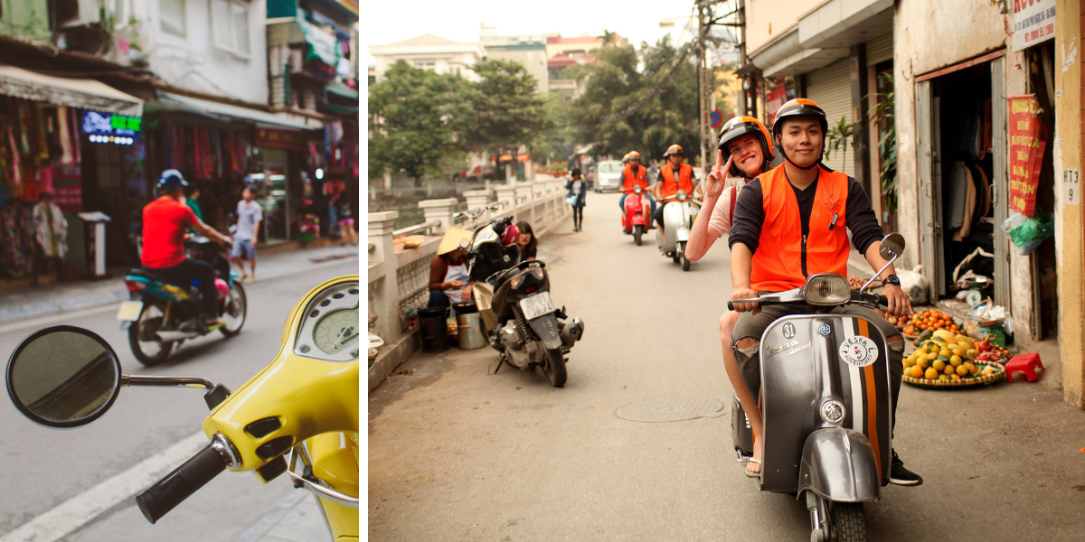 Au cours d'une balade en vespa - local style !