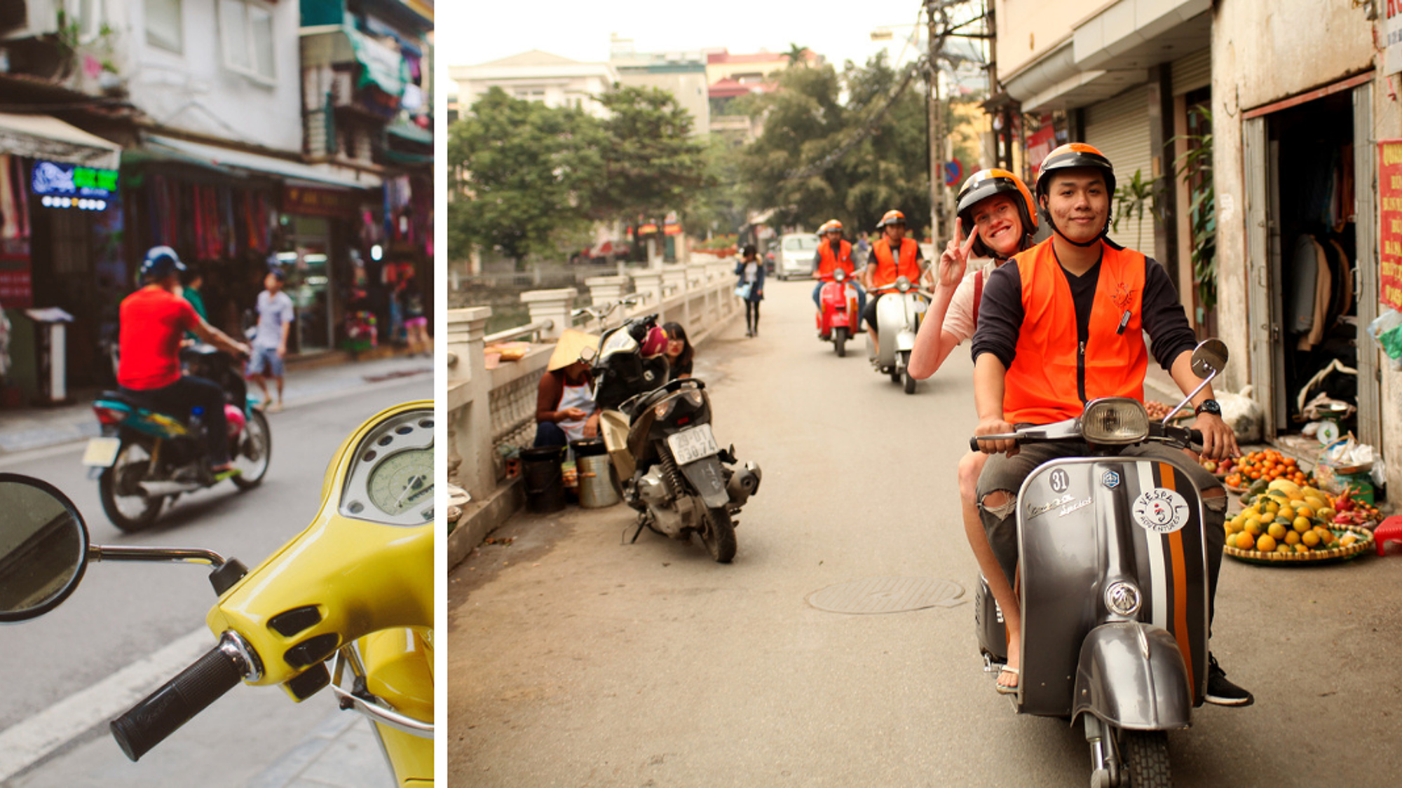 Au cours d'une balade en vespa - local style !