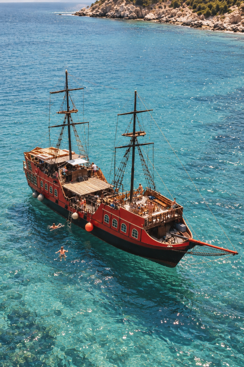 Croisière en bateau pirate, Crète modifié IA 
