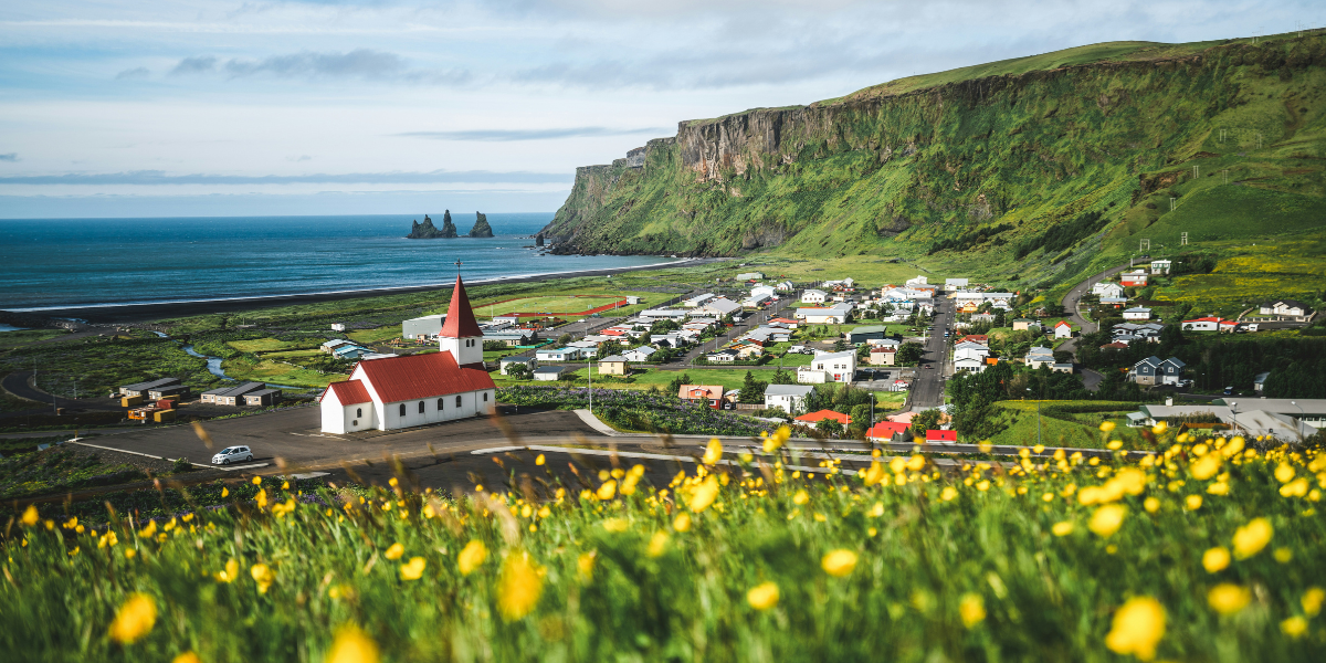 Village de Vík, Islande 