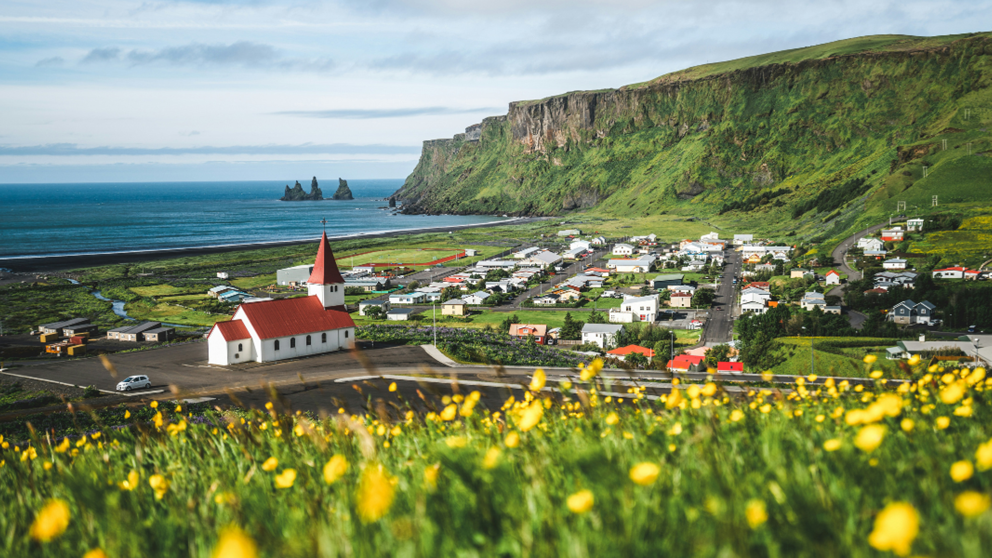 Village de Vík, Islande