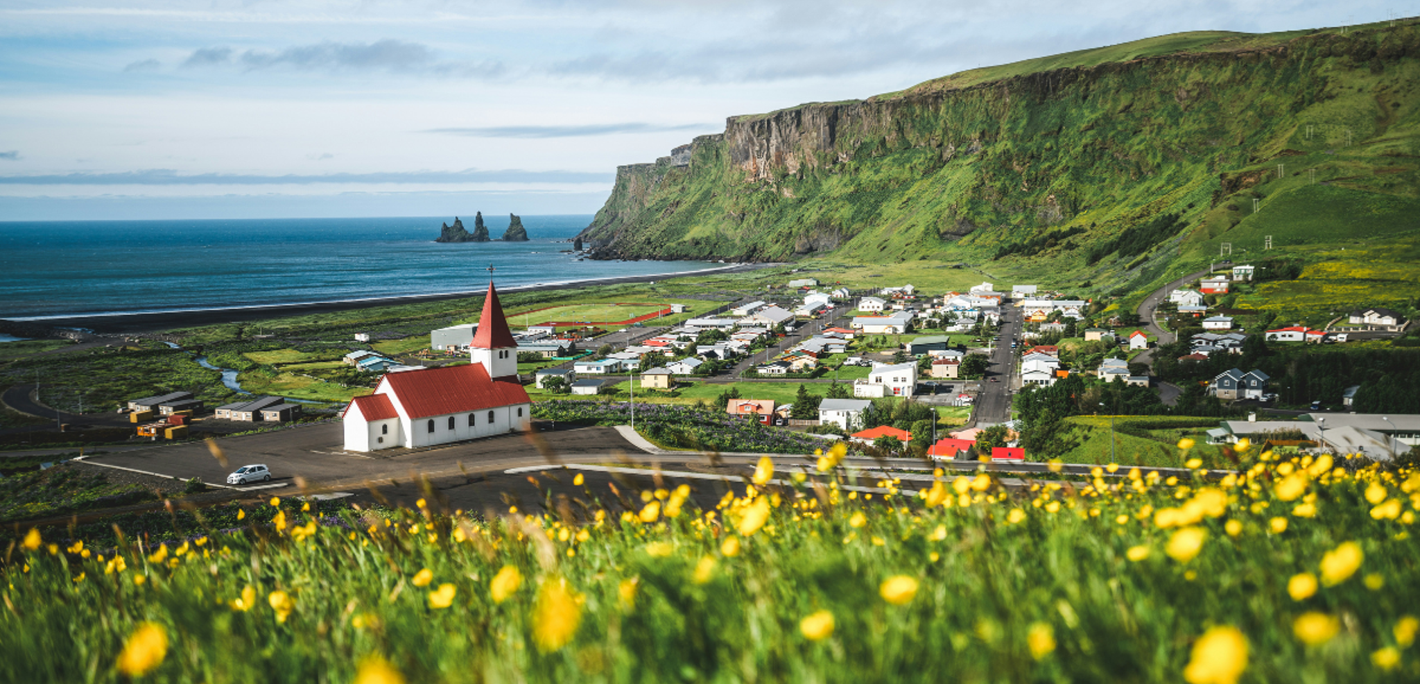 Village de Vík, Islande