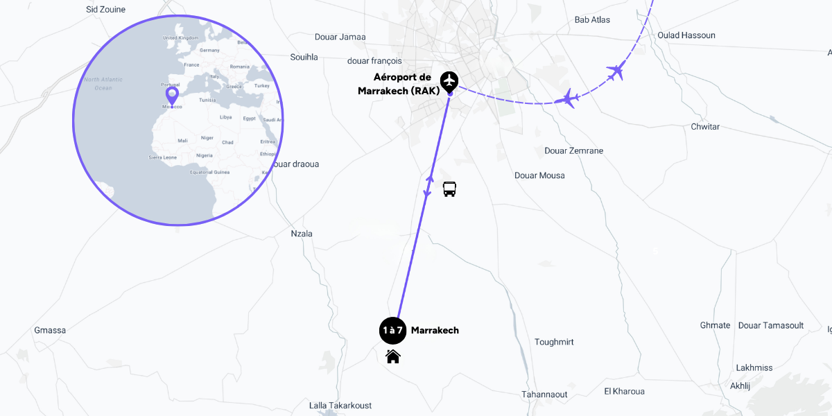 L'itinéraire de votre séjour à Marrakech