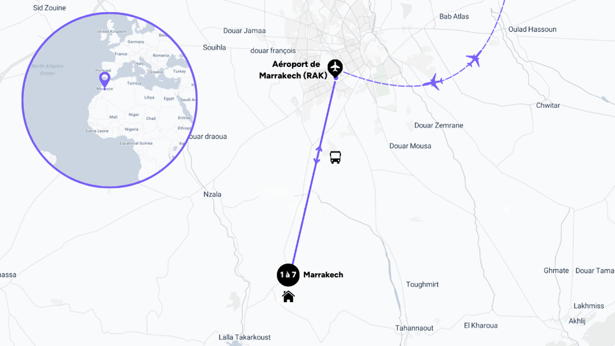 L'itinéraire de votre séjour à Marrakech