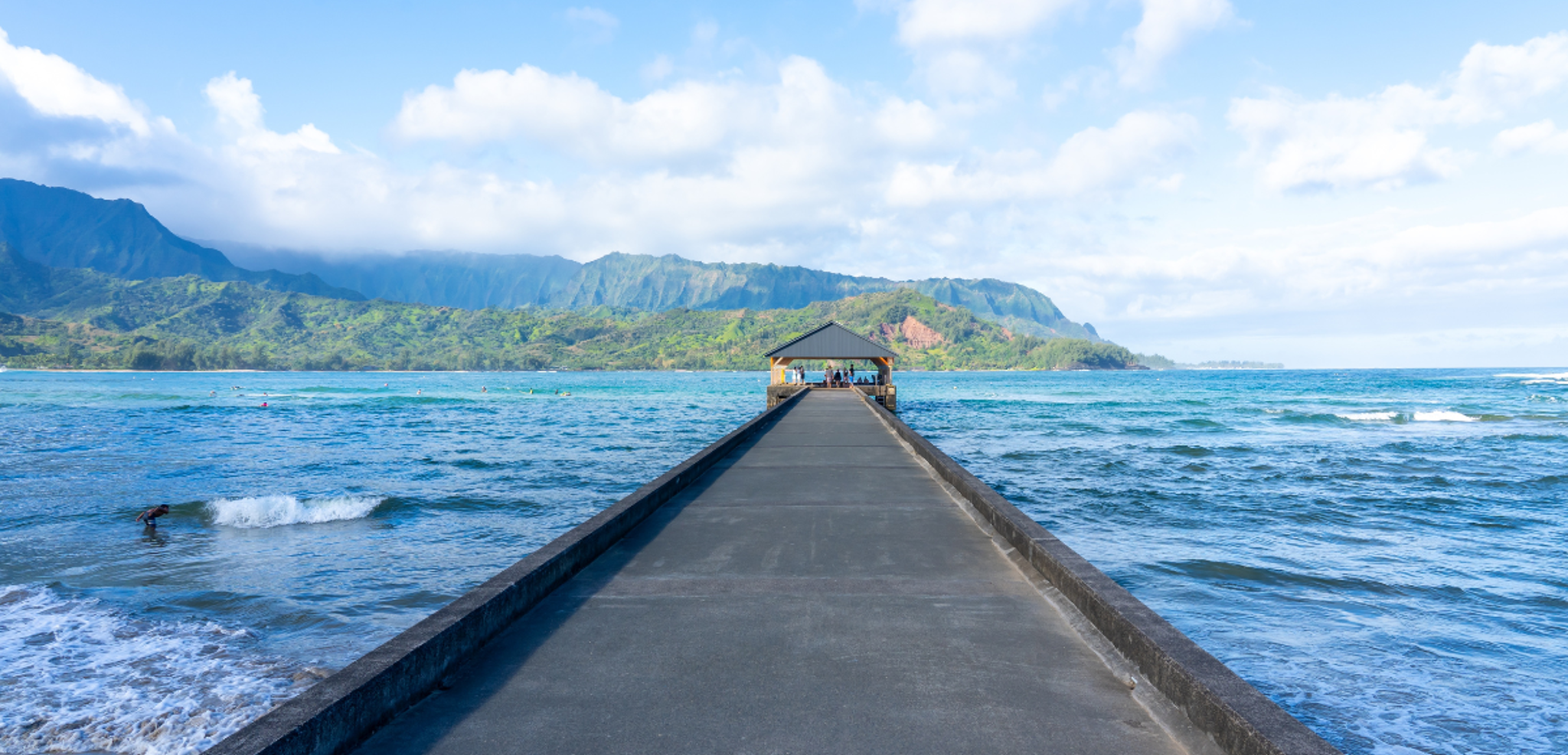 La petite ville de Hanalei et sa célèbre jetée