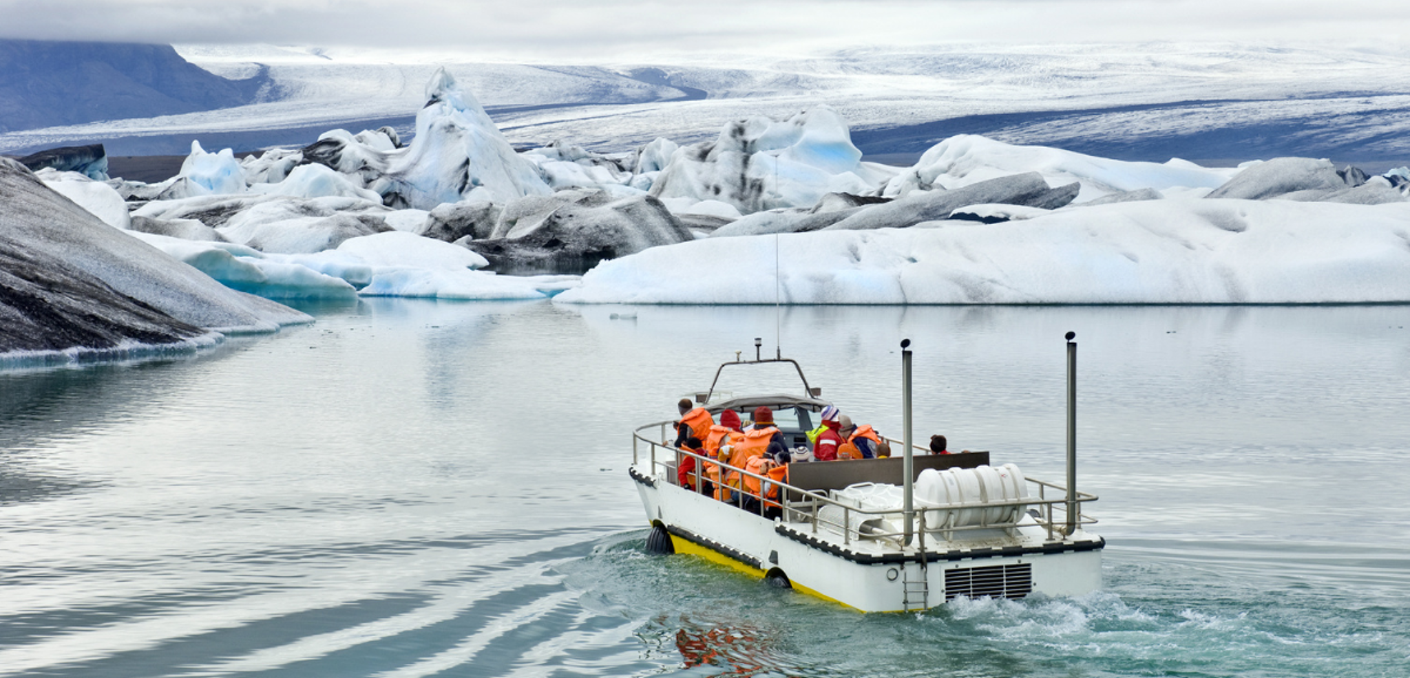 Une balade en véhicule amphibie au plus près des icebergs du glacier Vatnajökull (en été uniquement) - jour 4