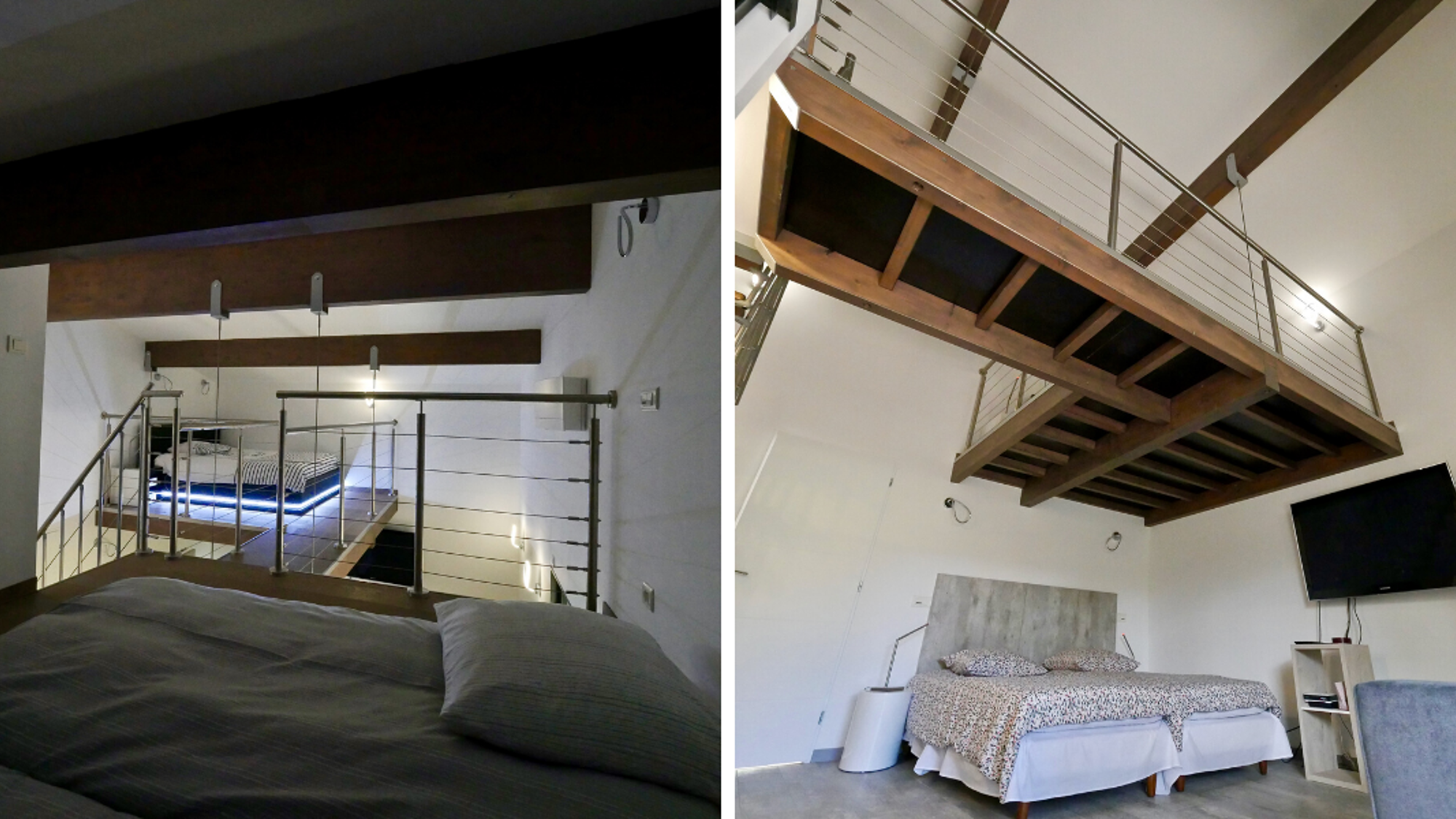 Installez-vous dans vos jolies chambres à partager (chambre avec mezzanine, pour 3 copines - lits séparés)