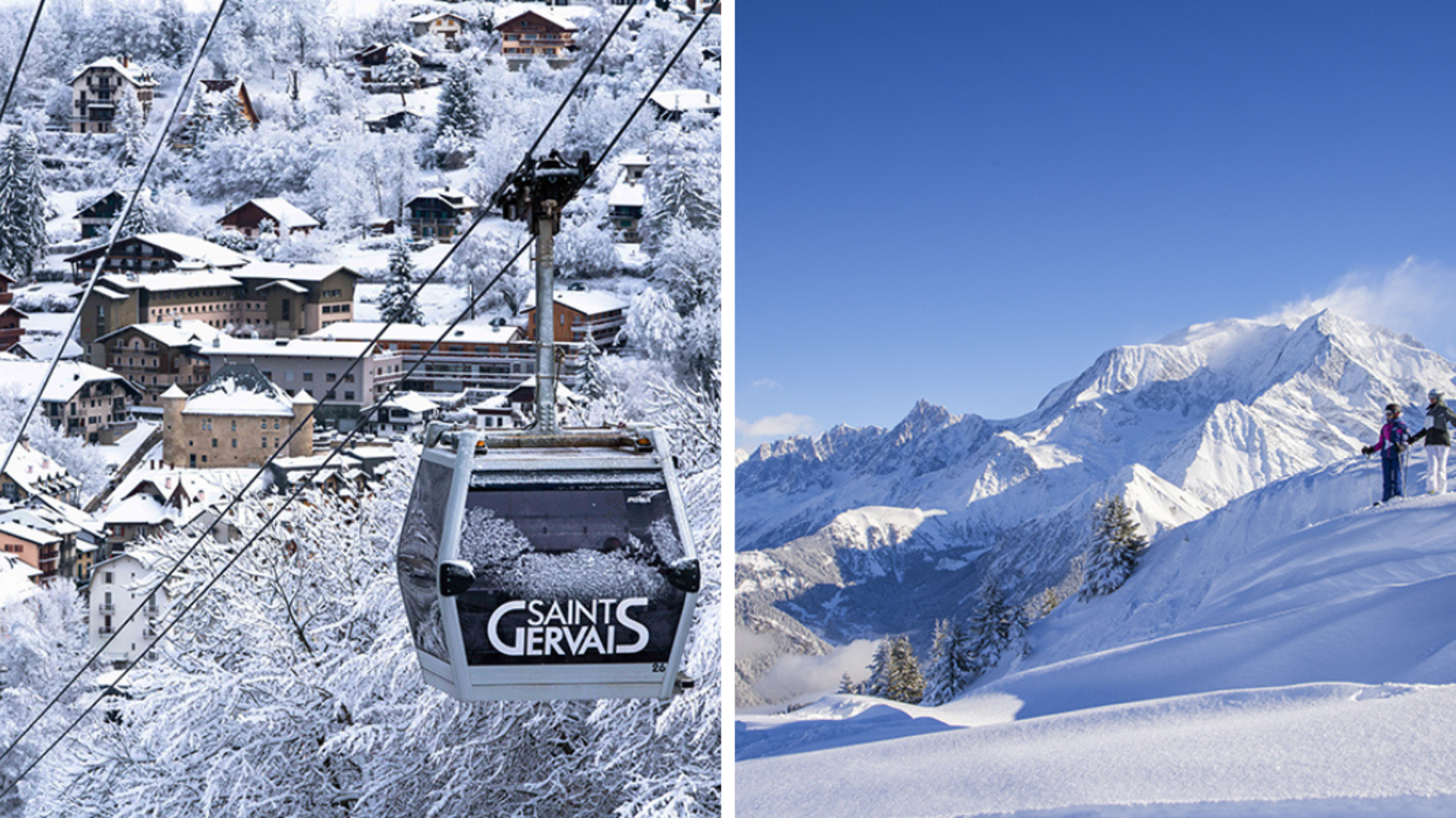 Dans la station de Saint Gervais, avec vue sur le toit de l'Europe !