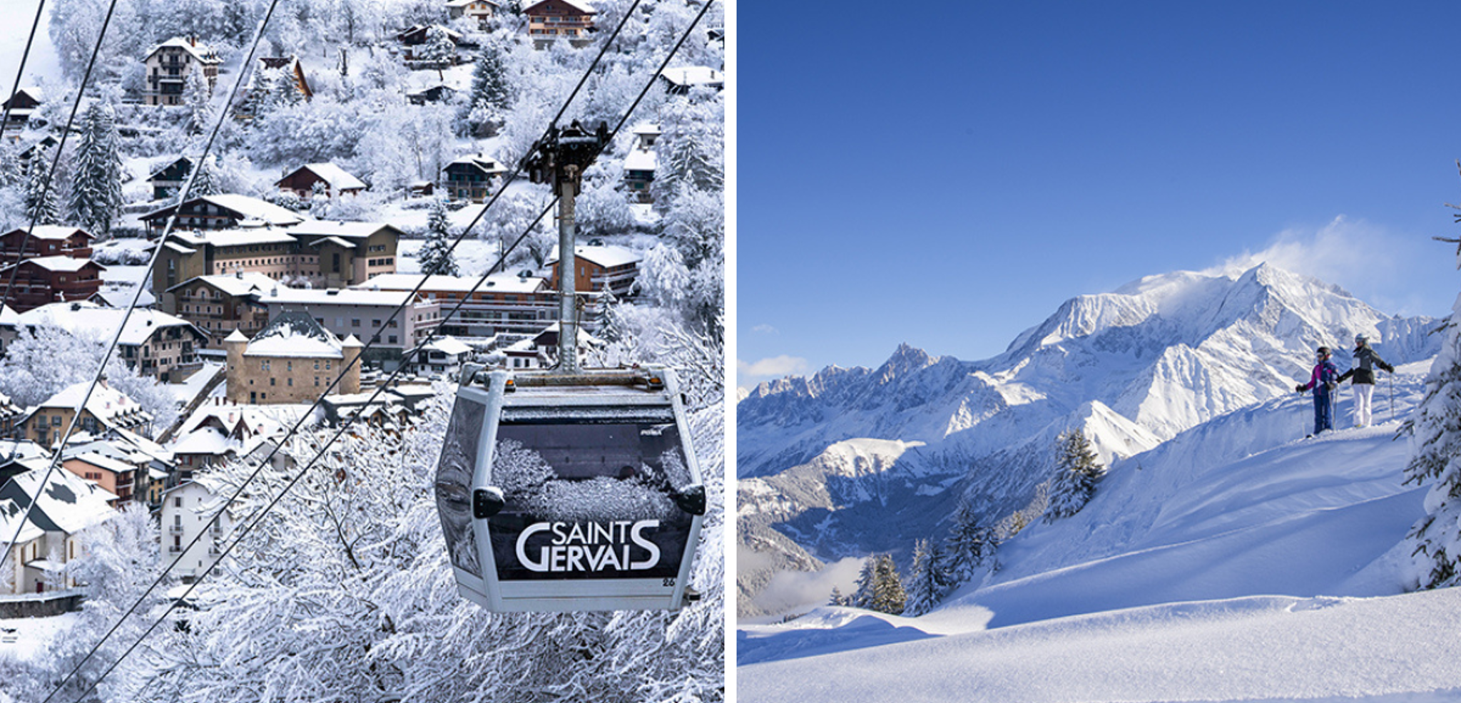 Dans la station de Saint Gervais, avec vue sur le toit de l'Europe !