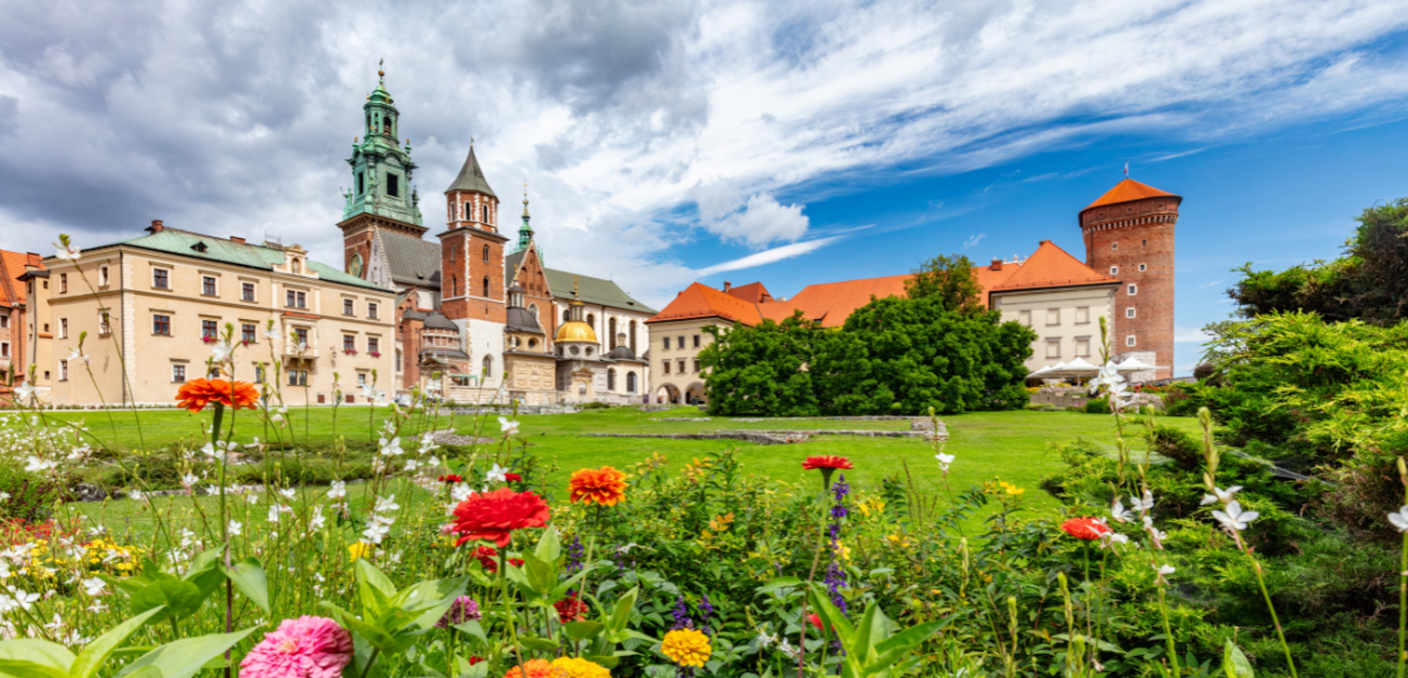 Une pause dans les jardins du Château Royal de Wawel - jour 3