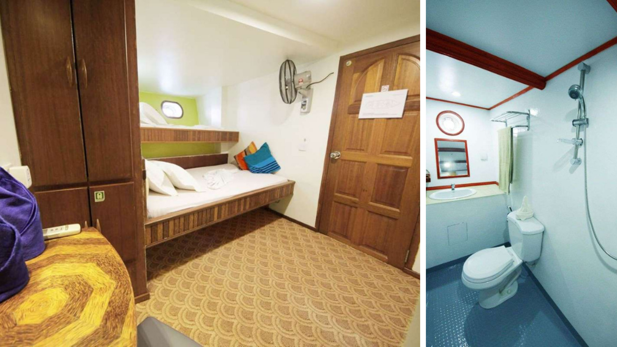 Cabine double et sa salle d'eau