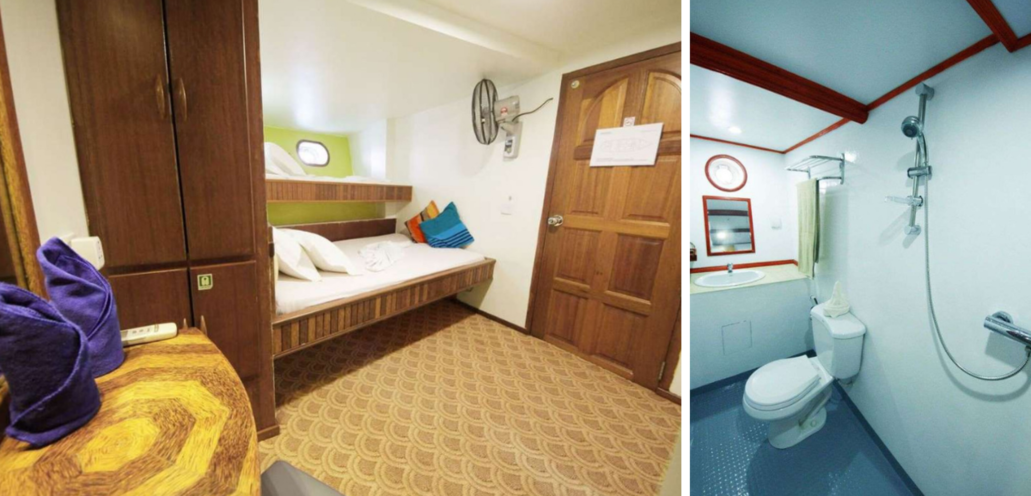 Cabine double et sa salle d'eau