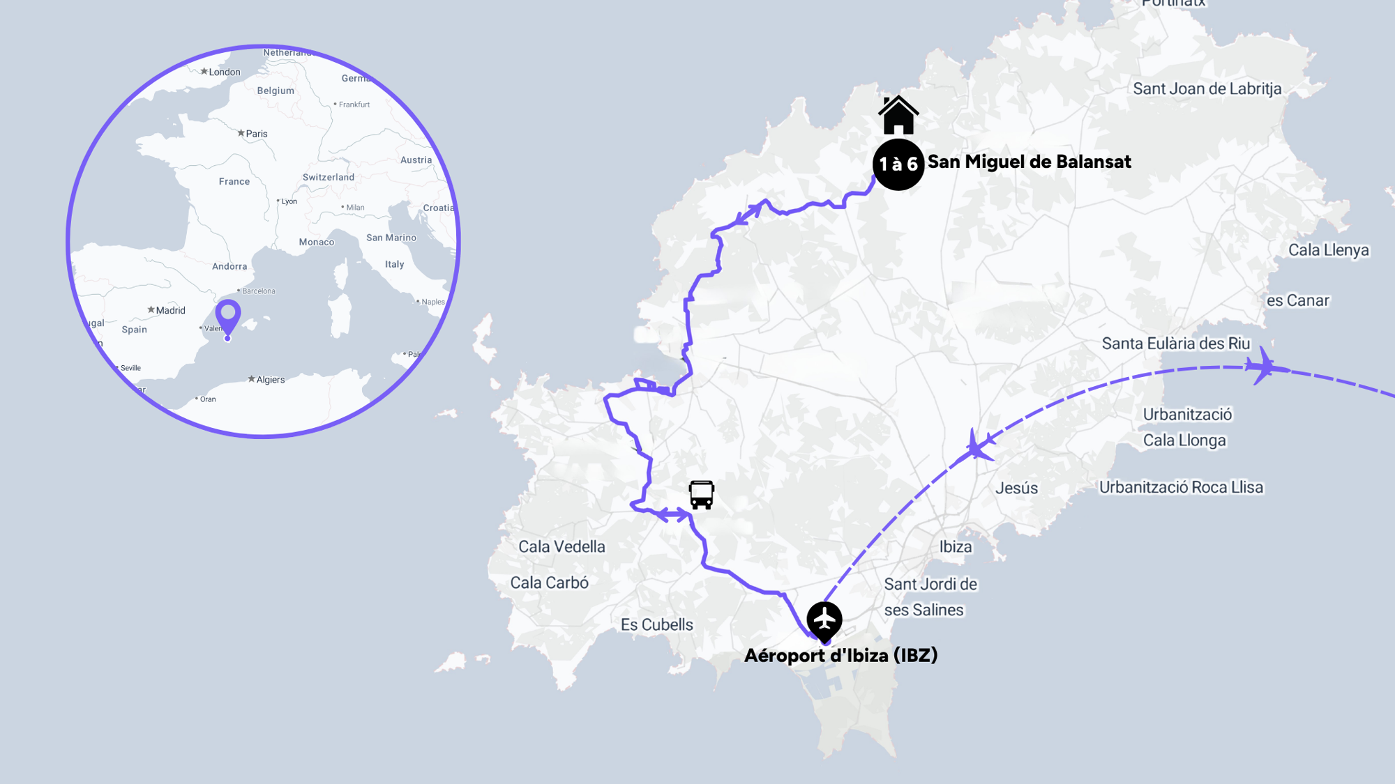 L'itinéraire de votre séjour à Ibiza