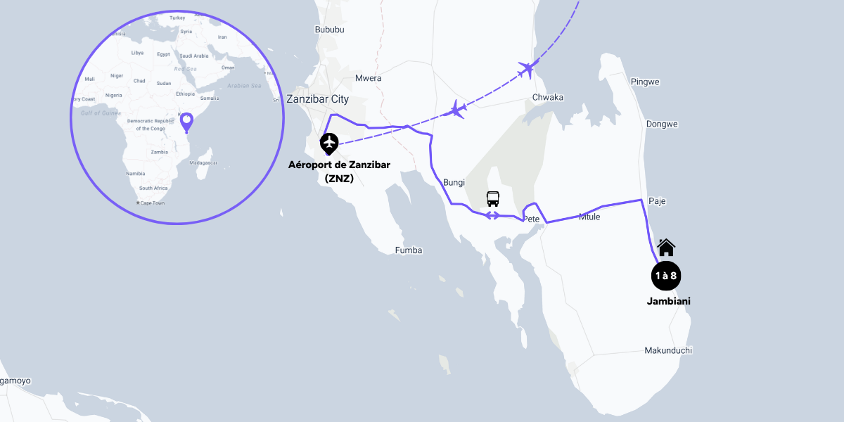L'itinéraire de votre séjour à Zanzibar