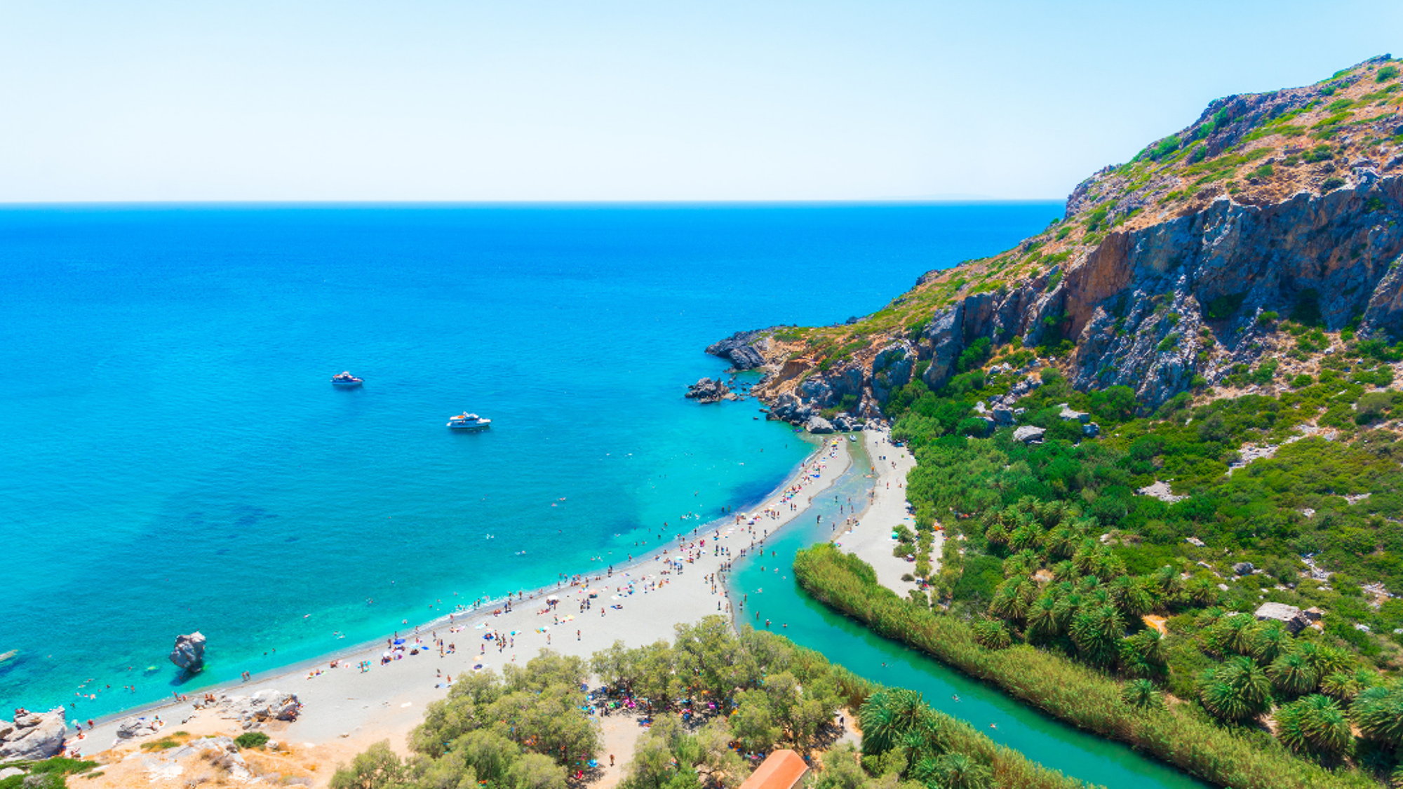 Atteignez la côte sud de l'île à Preveli !
