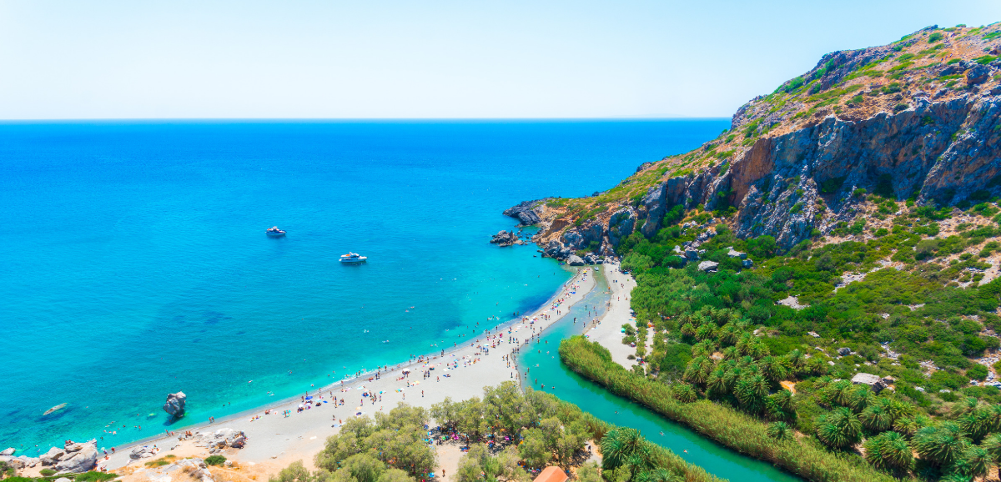 Atteignez la côte sud de l'île à Preveli !