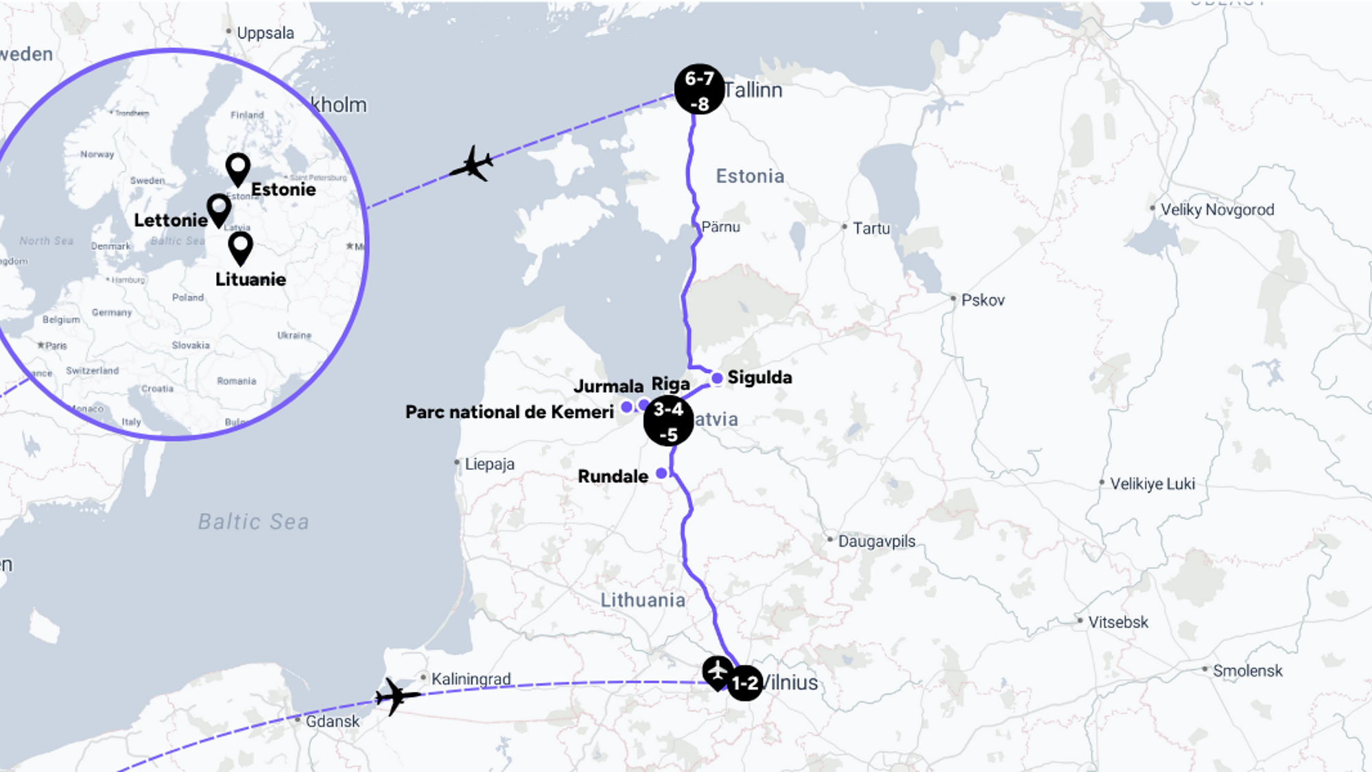 Votre itinéraire à la découverte des trésors des pays baltes