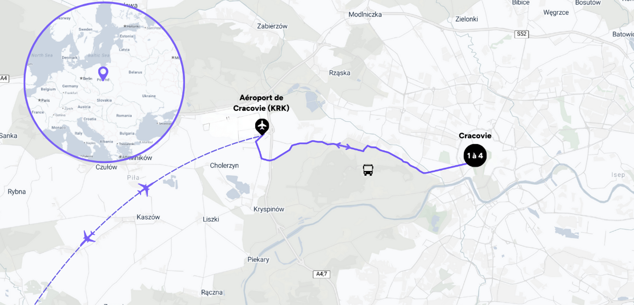 L'itinéraire de votre voyage