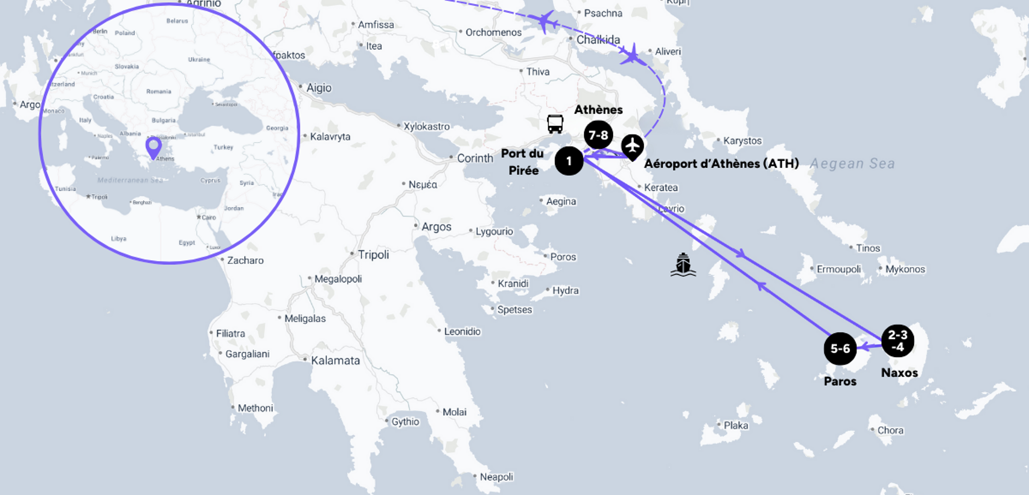 L'itinéraire de votre voyage entre femmes