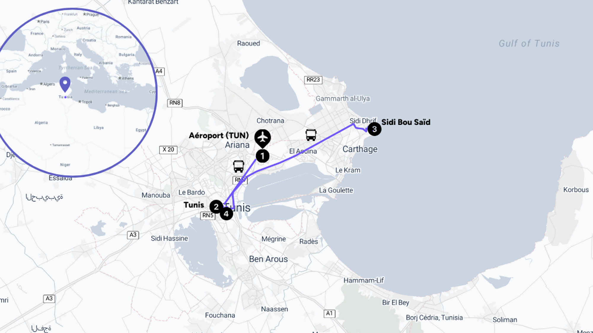 L'itinéraire de votre séjour