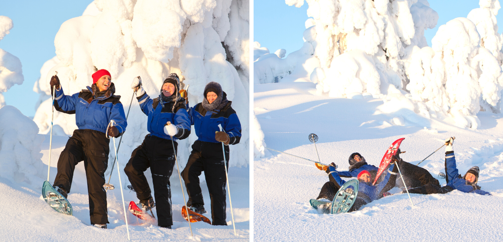 Balade en raquettes dans les paysages enneigés