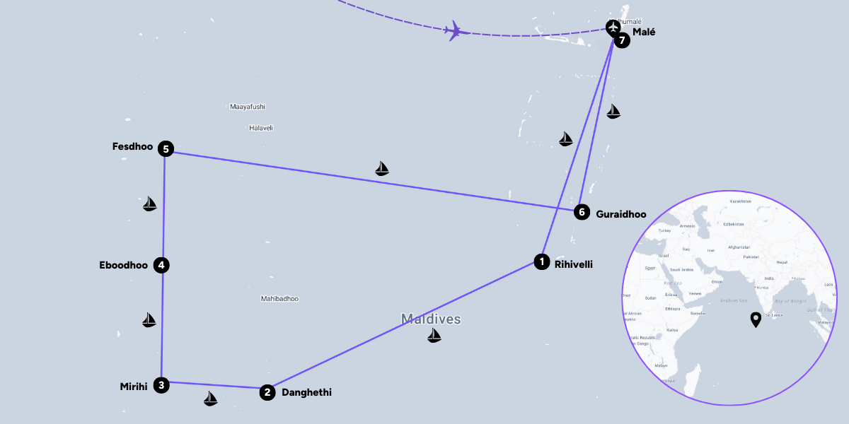 L’itinéraire de votre croisière (sous réserve des conditions météo)